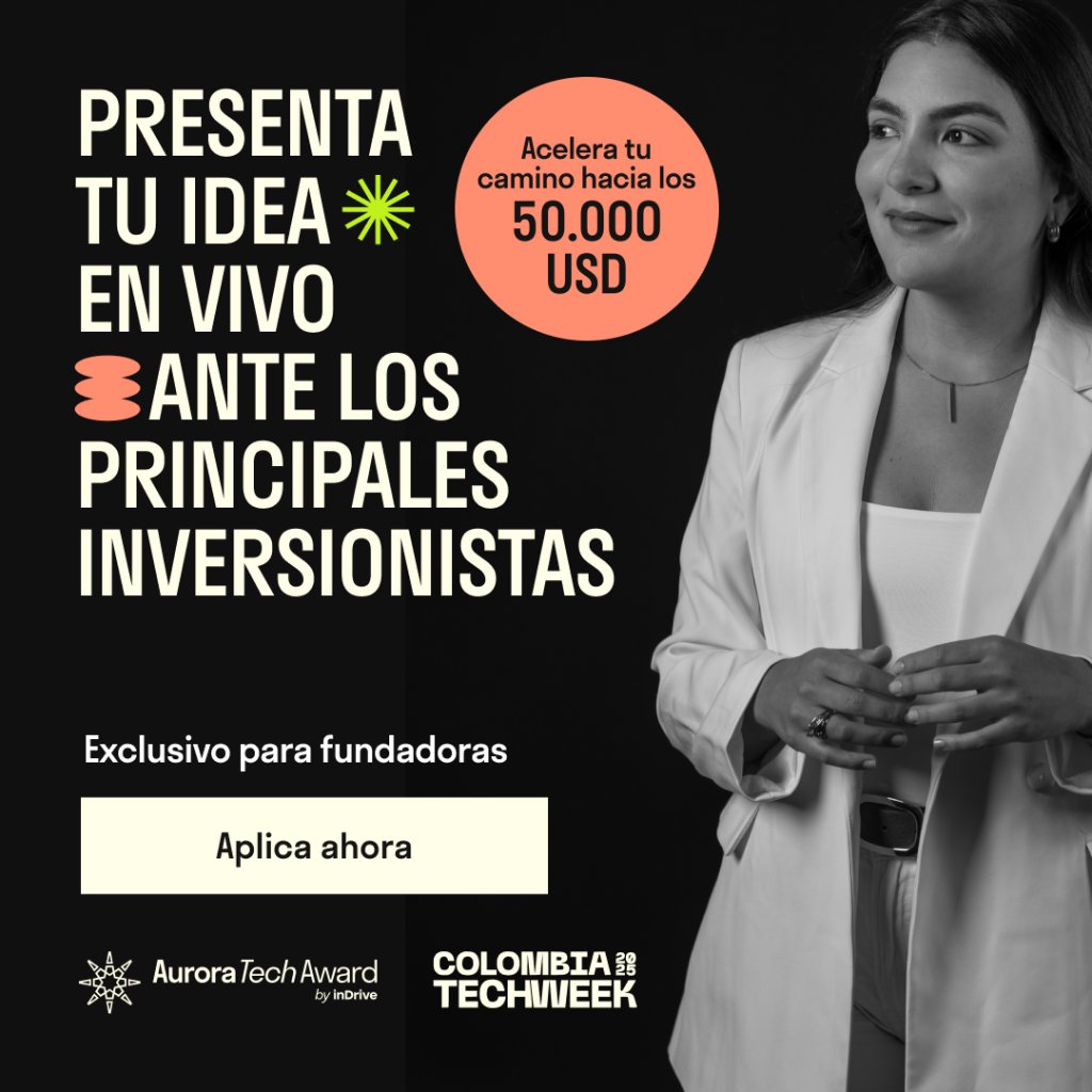 El Pitch del Aurora Tech Awards llega a #ColombiaTechWeek como una plataforma para visibilizar a mujeres fundadoras del sector tech. 
La convocatoria está abierta hasta el 25 de julio para participar en esta competencia con alcance internacional.
👉 amchamcolombia.co/otros-eventos/…