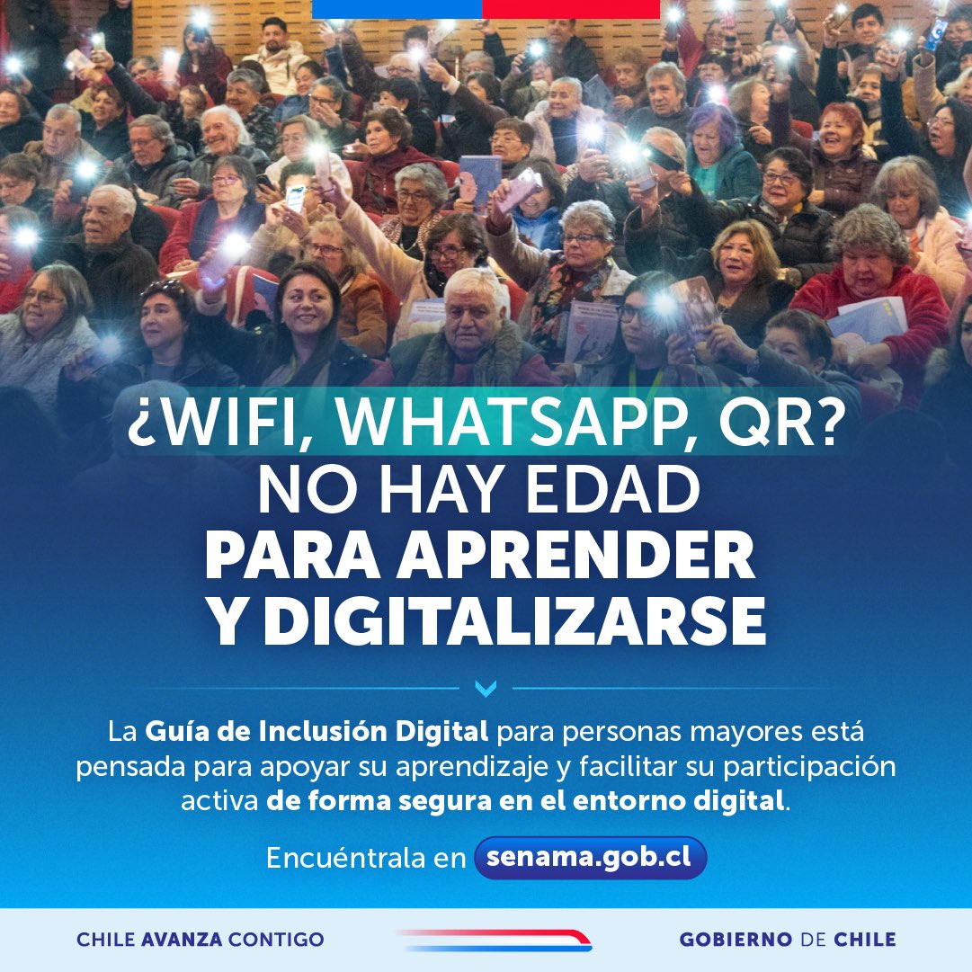 GobiernodeChile's tweet image. Cuando hablamos de inclusión, también hablamos de acceso real a la información, a las redes y a nuevas oportunidades.
Encuentra la guía y el manual de uso en senama.gob.cl; orientación clara, cercana y pensada desde las propias necesidades de las personas mayores 🙌🏼