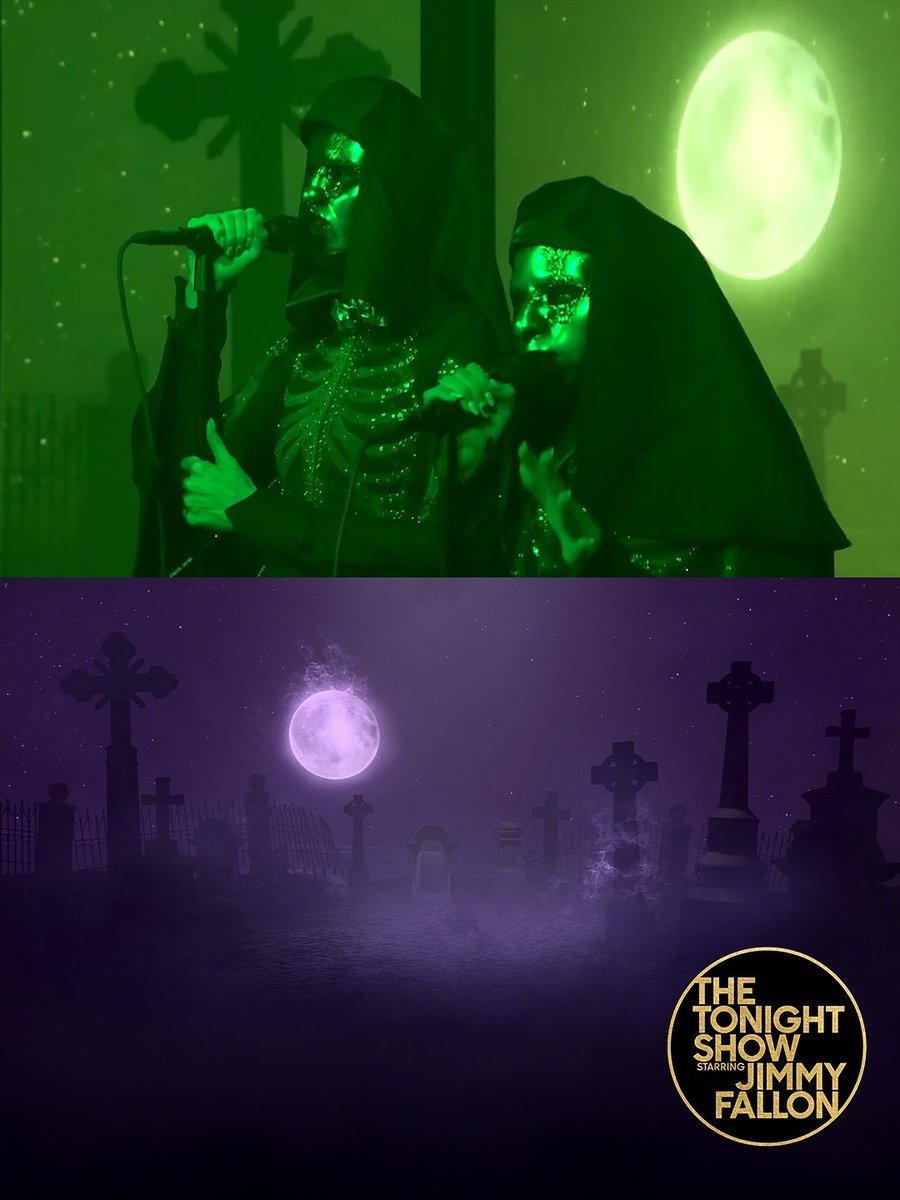 PapaCrave's tweet image. Exclusive look at the Tonight Show “Lachryma” performance video backdrop!
Aaron Lea’s work is always beautiful 💜🦇