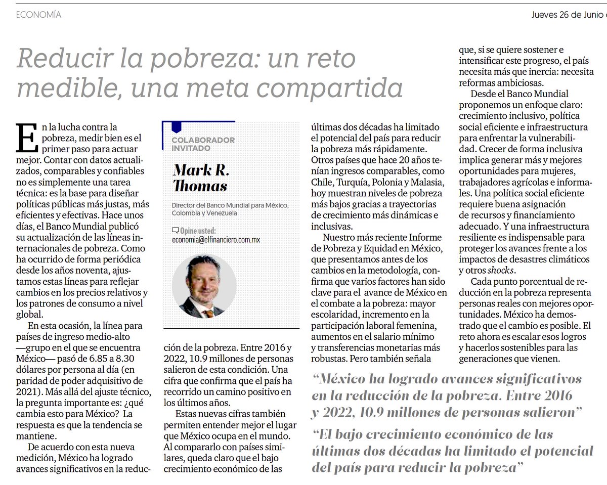 Banco Mundial México (@bancomundialmx) on Twitter photo Recientemente, el Banco Mundial actualizó sus líneas internacionales para medir la pobreza.
¿Qué implican estos cambios para México?
Mark R. Thomas, director del Banco Mundial para México, lo explica en este artículo.
Vía <a href="/ElFinanciero_Mx/">El Financiero</a> Recientemente, el Banco Mundial actualizó sus líneas internacionales para medir la pobreza.
¿Qué implican estos cambios para México?
Mark R. Thomas, director del Banco Mundial para México, lo explica en este artículo.
Vía <a href="/ElFinanciero_Mx/">El Financiero</a>
