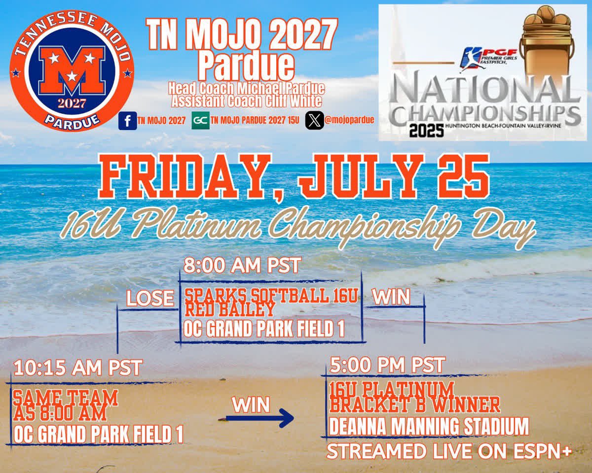 Rayne Brewer 2027 (@rayne_brewer34) on Twitter photo Still going strong 💪🏻 heading into Championship Friday 9-0 !!! 👏🏻👏🏻👏🏻 first game tomorrow is at 8 am! Hopefully pulling out the win and playing for the National Championship on ESPN! <a href="/MojoPardue/">Mojo Pardue</a> <a href="/AHSSoftball6/">AHS Softball</a> <a href="/PGFnetwork/">PGF</a> <a href="/SoftballDown/">Down South Softball</a> <a href="/SBRRetweets/">Softball Recruiting Reposts</a> <a href="/5_recruiting/">5-STAR ATHLETIC RECRUITING</a> Still going strong 💪🏻 heading into Championship Friday 9-0 !!! 👏🏻👏🏻👏🏻 first game tomorrow is at 8 am! Hopefully pulling out the win and playing for the National Championship on ESPN! <a href="/MojoPardue/">Mojo Pardue</a> <a href="/AHSSoftball6/">AHS Softball</a> <a href="/PGFnetwork/">PGF</a> <a href="/SoftballDown/">Down South Softball</a> <a href="/SBRRetweets/">Softball Recruiting Reposts</a> <a href="/5_recruiting/">5-STAR ATHLETIC RECRUITING</a>