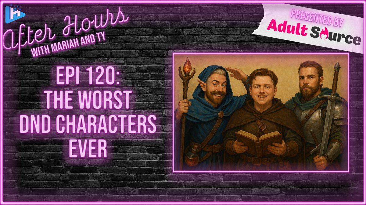 X929's tweet image. Logan, Sam, and Ty create the WORST #DungeonsAndDragons 🐲characters ever... 

Plus your chance to WIN tickets to GREAT OUTDOORS COMEDY FEST! 

NEW After Hours With #MariahAndTy is out now!⤵️
shorturl.at/94NIU