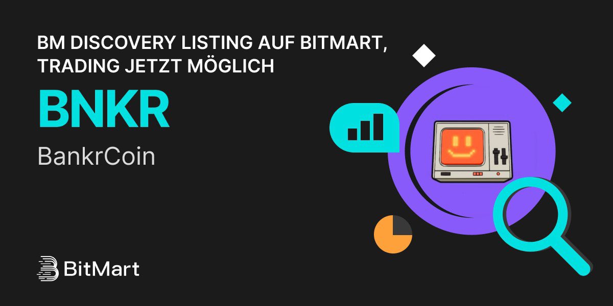 BitMart_DE's tweet image. #BitMart kündigt das BM Discovery Listing von BankrCoin (BNKR) @bankrbot 🔥
Bankr ist ein fortschrittlicher KI-Agent, der den Kauf und Verkauf digitaler Vermögenswerte vereinfacht. Bankr war der erste KI-Agent auf Farcaster, der es ermöglichte, die beliebtesten Coins der Nutzer…