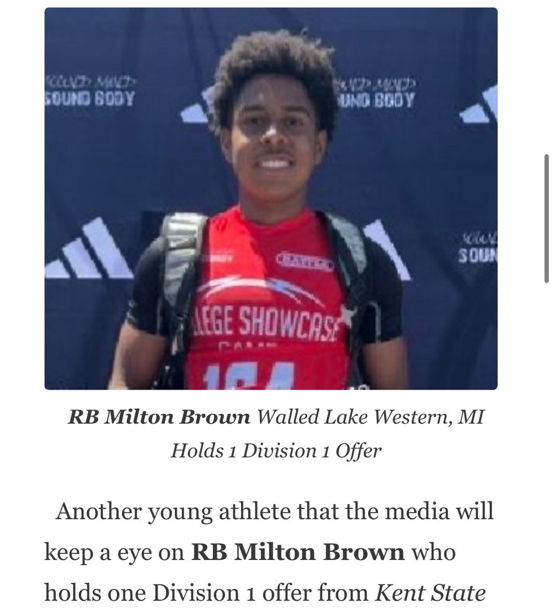 Milton Brown 2029 ATH (@miltonbrownll) on Twitter photo Thank you <a href="/TrambleJoe/">Joe Tramble</a> for including me in this article.
<a href="/CoachBlackwell_/">Curtis Blackwell II</a> <a href="/smsbacademy/">SoundMind SoundBody®</a> <a href="/MarcSutherland_/">Marcus Sutherland</a> Thank you <a href="/TrambleJoe/">Joe Tramble</a> for including me in this article.
<a href="/CoachBlackwell_/">Curtis Blackwell II</a> <a href="/smsbacademy/">SoundMind SoundBody®</a> <a href="/MarcSutherland_/">Marcus Sutherland</a>
