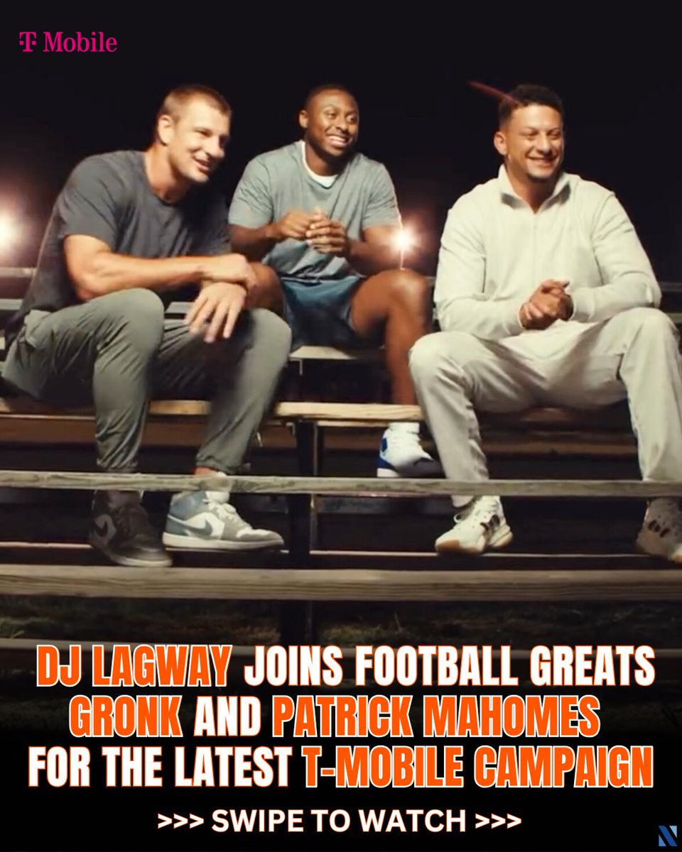 TheNetworkAdvsr's tweet image. Our NETWORK Client @DerekLagway joins football greats @RobGronkowski and @PatrickMahomes in the latest T-Mobile campaign: Friday Night 5G Lights! 🔥🏈
Swipe to watch ➡️
What do you think about the new campaign?