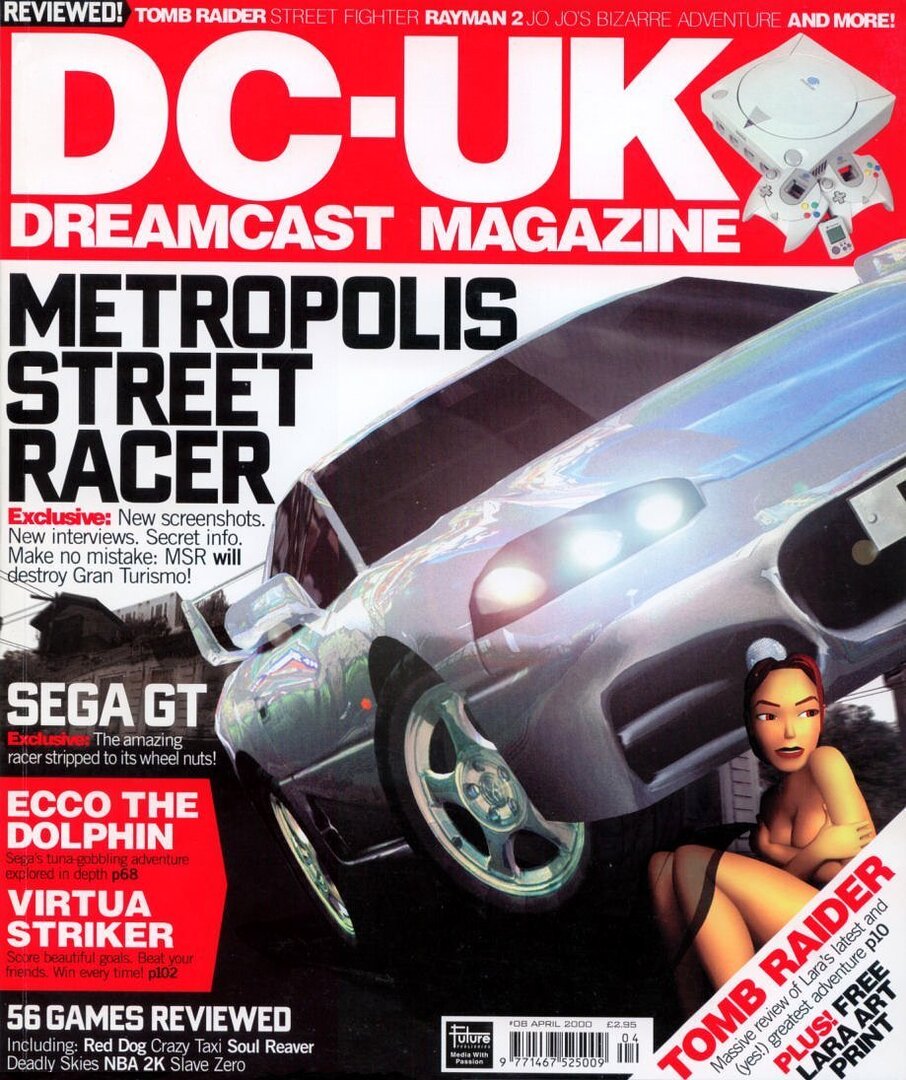sega_city's tweet image. DC-UK #8, Apr 2000 - 'Metropolis Street Racer' cover.