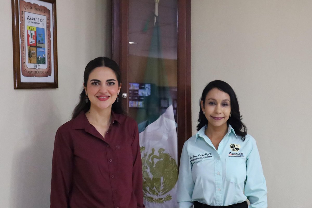 AndreaChavezTre's tweet image. Me dio mucho gusto saludar a la Presidenta Municipal de Ascensión, Ivonne de la Hoya, y conversar sobre los retos y oportunidades de este gigante municipio fronterizo.
Se siente el corazón alegre cuando, por encima de las diferencias partidistas, nos une el amor por Chihuahua.…