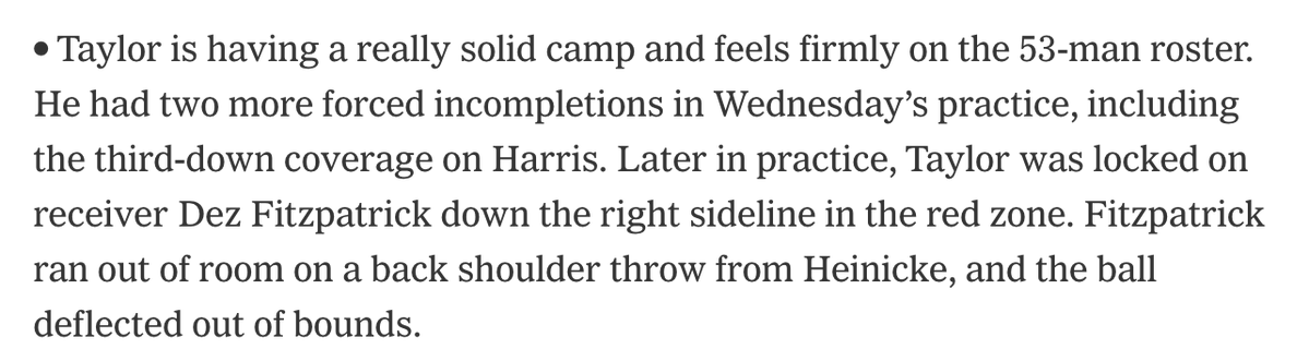 danielrpopper's tweet image. #Chargers DC Jesse Minter said today that Ja'Sir Taylor is "one of the most improved players from how he ended the season to where he's at now."
Wrote this about Taylor in yesterday's camp report...
nytimes.com/athletic/65121…