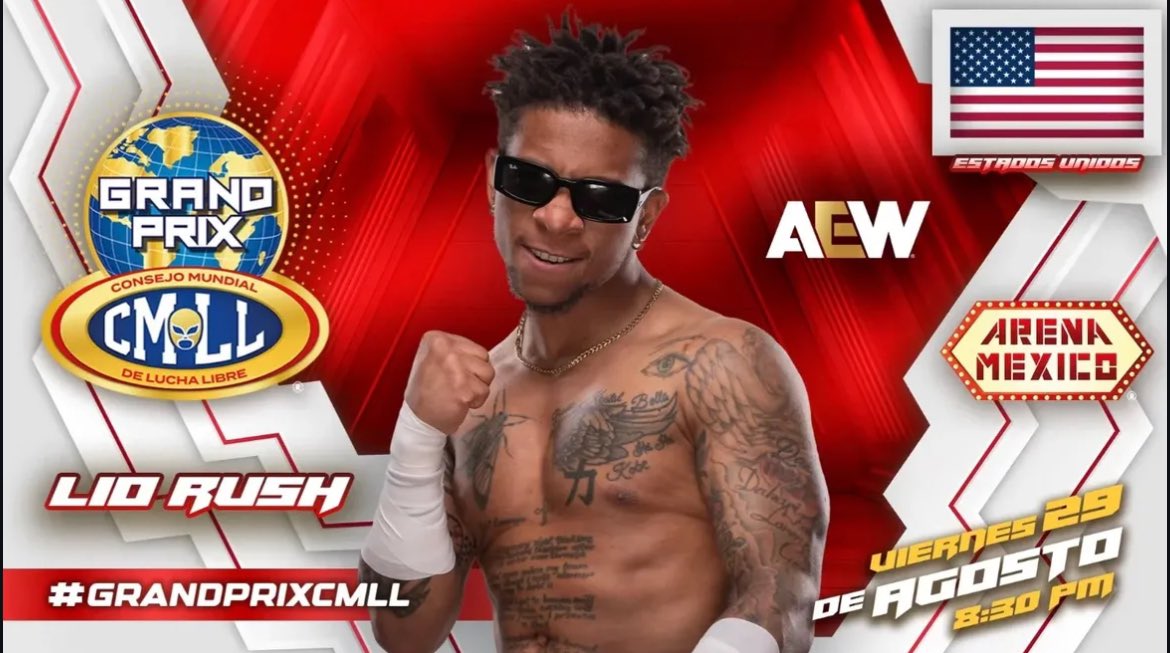 Lio Rush 🖤 (@iamliorush) on Twitter photo #GrandPrixCMLL August 29th Arena Mexico 🏎️💨 🇺🇸 🇲🇽 #GrandPrixCMLL August 29th Arena Mexico 🏎️💨 🇺🇸 🇲🇽