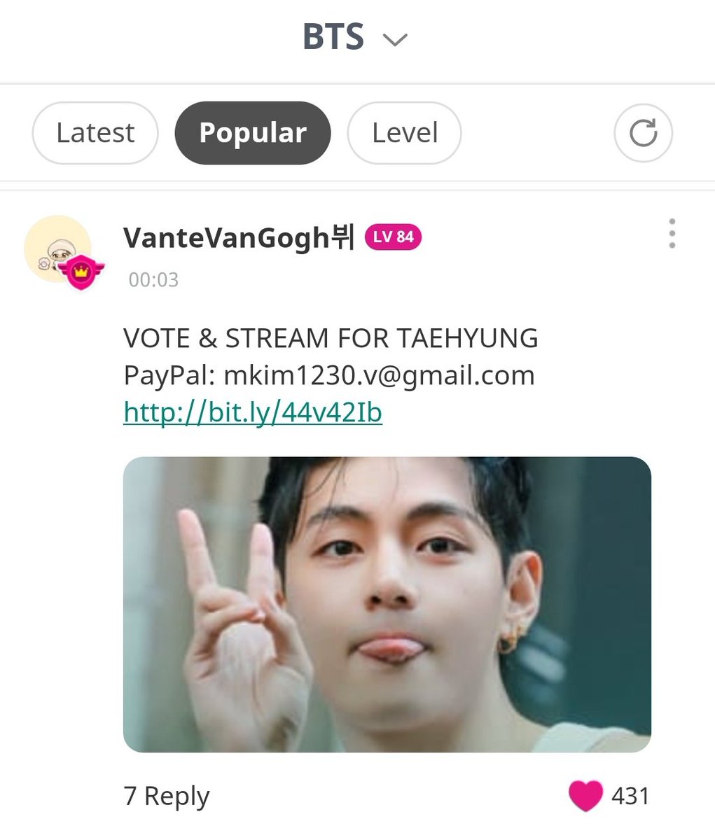 kthvotingteam's tweet image. JULY 25 | Today's Posts Are Up on Idolchamp – BTS Community!
Tasks:
1. LIKE the posts
2. Leave a COMMENT
3. Like ALL replies (up to 30 thumbs-up)
📍EARN CHAMSIMS📍
Please engage with all posts for Tae ASAP!
Also, check the Popular and Levels sections for all Tae-related posts…