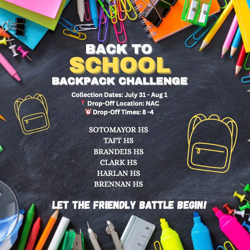 TaftRaiderGBB's tweet image. 🚨TSA🚨
🎒The Back to School #BackpackChallenge is OFFICIALLY ON! We want YOU to be part of the action!
Let’s come together to show NISD the unstoppable power of Raider pride! ❤️🩶Every backpack donated helps us get closer to the WIN &amp;amp; that coveted crown! 🏆
 #RelentlessTogether