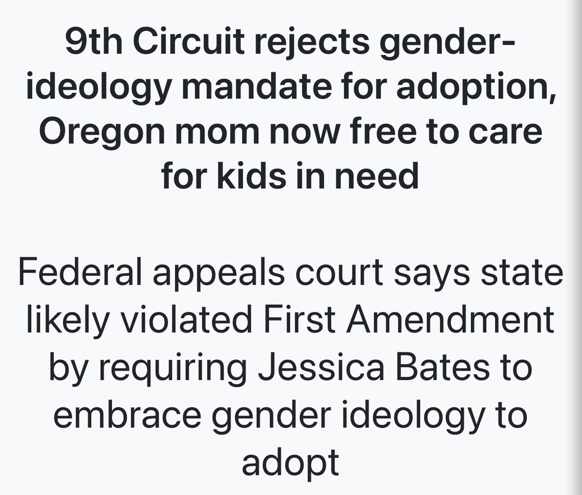 Ian Rowe (@ianvrowe) on Twitter photo Wonderful to see this well-deserved victory for common sense and empowering loving parents to adopt vulnerable children.
<a href="/NaomiSRiley/">Naomi Schaefer Riley</a> and I discussed the Jessica Bates case with Jonathan Scruggs, Senior Counsel with Alliance Defending Freedom, and his effort to compel the state Wonderful to see this well-deserved victory for common sense and empowering loving parents to adopt vulnerable children.
<a href="/NaomiSRiley/">Naomi Schaefer Riley</a> and I discussed the Jessica Bates case with Jonathan Scruggs, Senior Counsel with Alliance Defending Freedom, and his effort to compel the state