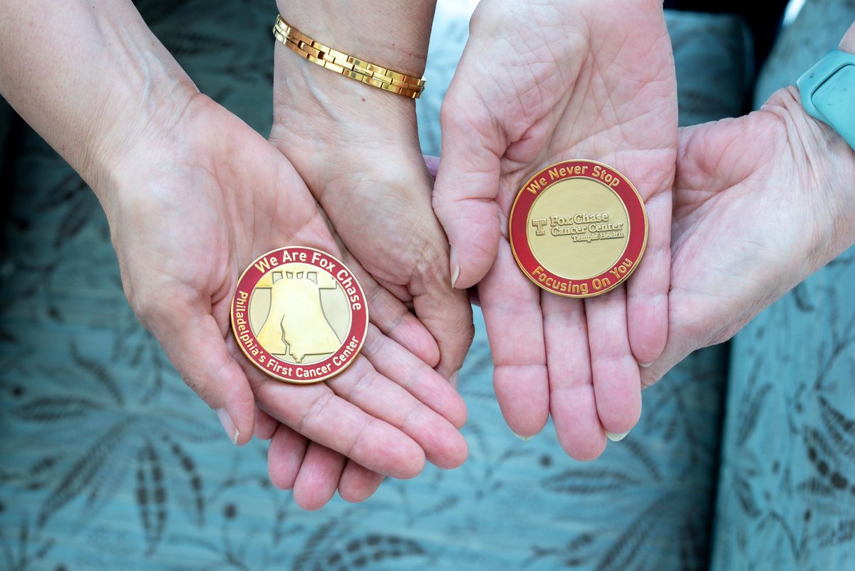 FoxChaseCancer's tweet image. At Fox Chase, a new tradition is taking shape — commemorative challenge coins to remind patients they’re never alone. Read more on #AroundFoxChase: bit.ly/3Isp41H