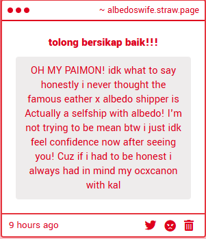 Alber1n's tweet image. WHOOOOO I DONT KNOW WHAT UR TALKING ABOUT!!!!!!! Ok jokes aside, I giggled at &quot;famous&quot;, I guess I failed miserably at pretending to be someone else lmao
I&apos;m very shy about my alberin content but i get happy when people have confidence to make yume art because of it, so i&apos;m glad!!