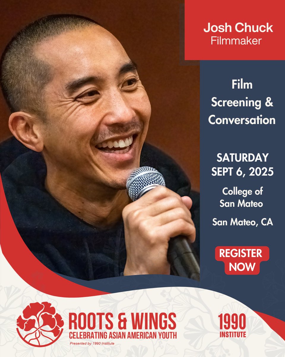 1990Institute's tweet image. 🎬 Meet Josh Chuck, filmmaker + co-director of Chinatown Rising &amp;amp; Making Waves.

With 25+ years in youth work + activism, he uplifts Asian American stories through film.

🎤 Catch him live Sept 6 at Roots &amp;amp; Wings Youth Symposium!

Register: eventbrite.com/e/the-2025-asi…

#1990Institute