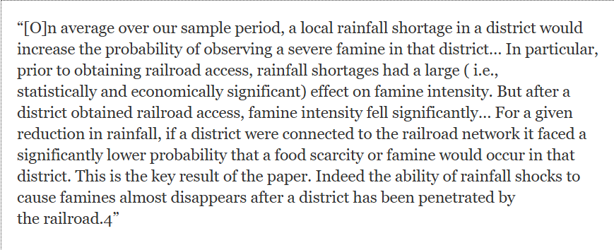 It's practically an article of faith among the smarter sort of lefty and the dumber sort of Indian that the Raj was responsible for tens of millions of famine deaths in India. Not true. In Malthusian-world, regular famines are the default.