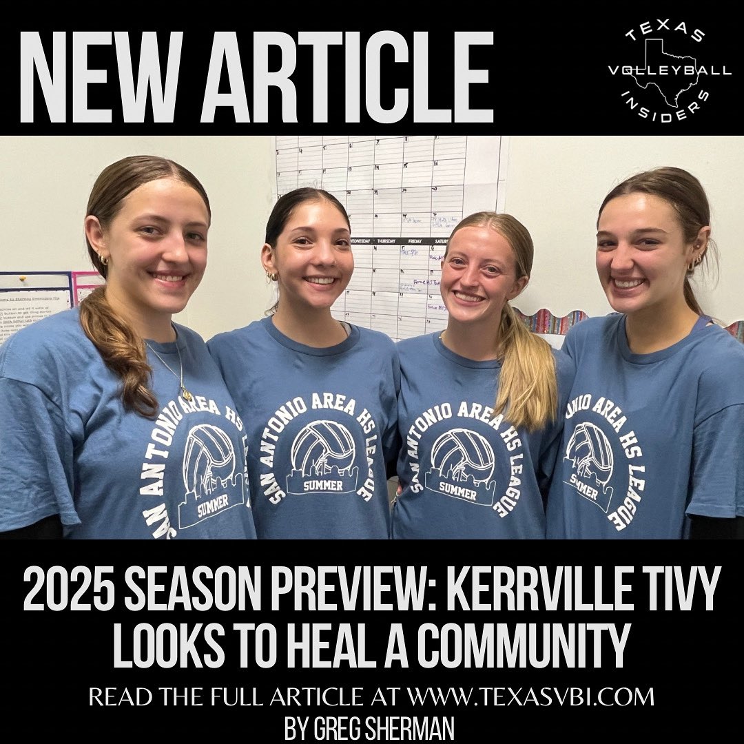 texasvbi's tweet image. Another great article was posted for TVI Subscribers! “2025 Season Preview: Kerrville Tivy Looks to Heal a Community”. By Greg Sherman. Photos Approved and Provided Courtesy of Greg Sherman. Not a Member? (texasvbi.com membership).