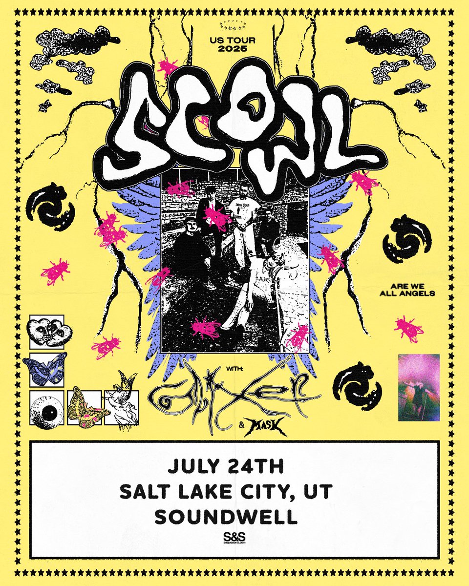 SoundwellSLC's tweet image. TONIGHT🤘@Scowl40831 is in the house + Glixen & MASK!
DOORS @ 6:30PM / ALL AGES SHOW
Come wild out with us🎸 SoundwellSLC.com
+ Get your pie & beer day on at @studiosaltlake with pizzas & brews flowin' 'til late! 20% OFF Food with your concert ticket🍕
See you soon!🎶
