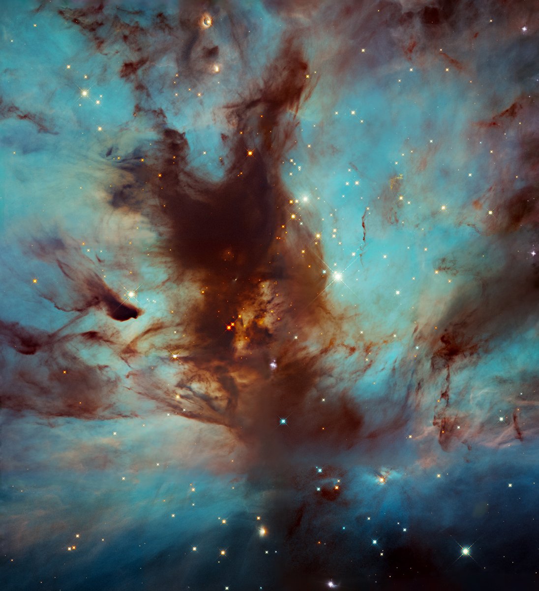 universal_sci's tweet image. The Mesmerizing Dust Swirls Within the Flame Nebula!
(Credit: NASA, ESA, and N. Da Rio; Processing: Gladys Kober)