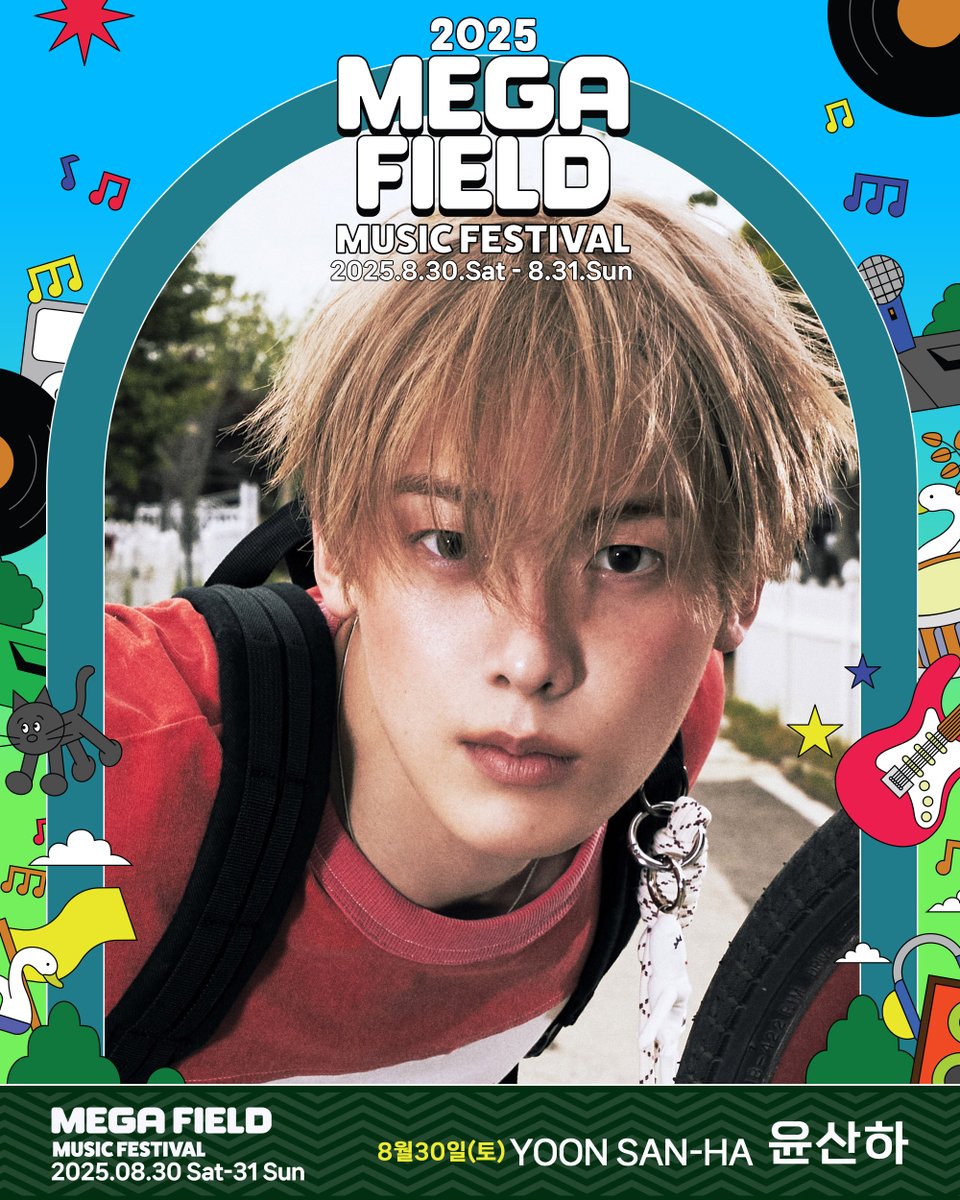 [📢아티스트 개별 포스터 공개]
#메가필드2025 #3차라인업

#윤산하 #YOONSANHA #ASTRO
✔출연일자 : 2025.8.30.Sat

MEGAFIELD MUSIC FESTIVAL 2025
2025.8.30(Sat)-8.31(Sun)
at KINTEX

#메가필드뮤직페스티벌 #MEGAFIELDMUSICFESTIVAL #메가필드2025 #음악축제 #뮤직페스티벌