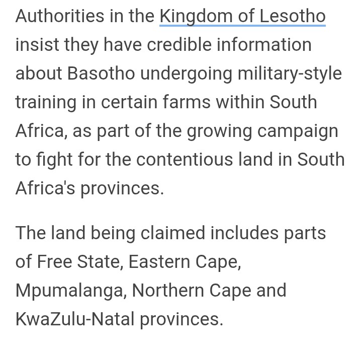 PatrioticMedia1's tweet image. LESOTHO: REBELS PREPARE TO ATTACK SA
Lesotho officials have confirmed that the controversial MP, Tshepo Lipholo, has been training the rebels in the mountains of Lesotho and in Free State to reclaim the land from South Africa.