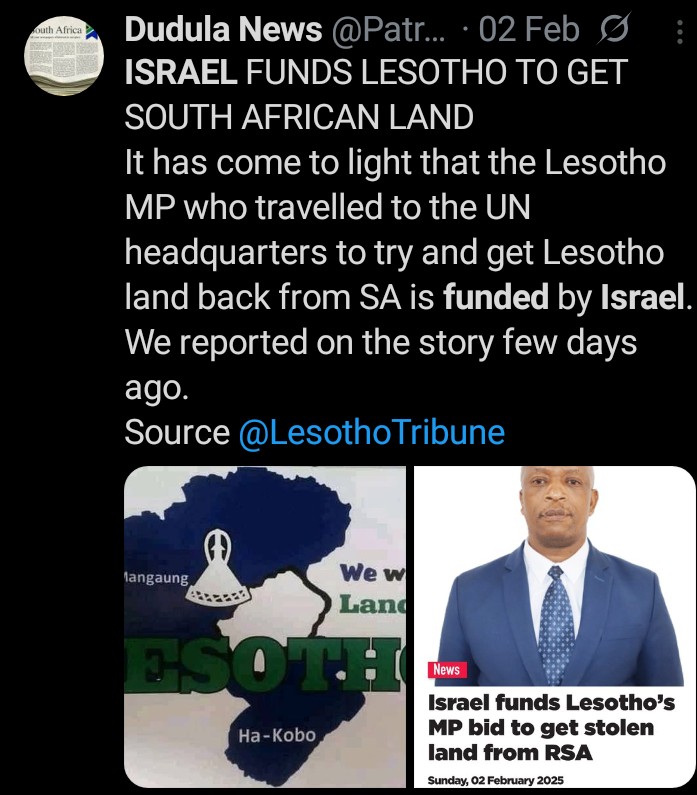 PatrioticMedia1's tweet image. LESOTHO: REBELS PREPARE TO ATTACK SA
Lesotho officials have confirmed that the controversial MP, Tshepo Lipholo, has been training the rebels in the mountains of Lesotho and in Free State to reclaim the land from South Africa.