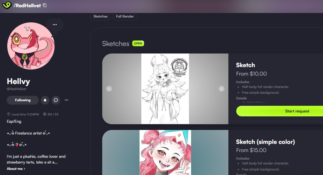 luiferblackk's tweet image. 🛑You have to see this!🛑
My friend, an amazingly talented artist, started commissions on VGen! ✨I've been rooting for her for a while now. Follow her and, if you can, support her with a commission to make her happy! ☺️
vgen.co/RedHellvet