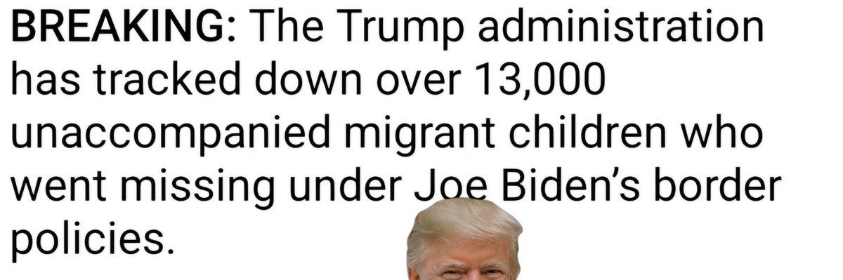 NOT OBAMA, NOT BIDEN, NOT CLINTON, NOT JIMMY..
NONE OF THEM EVER FOUND ANY KIDS LIKE TRUMP!!