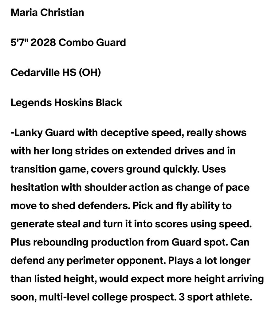 Maria_C0909's tweet image. Thank you for the evaluation @FiveStateHoops . So thankful for a wonderful AAU season!
@team_hoskins
@JDabbs86
@CedarvilleWBB
@WSUWBasketball
@wittwbb
@PrepGirlsHoops