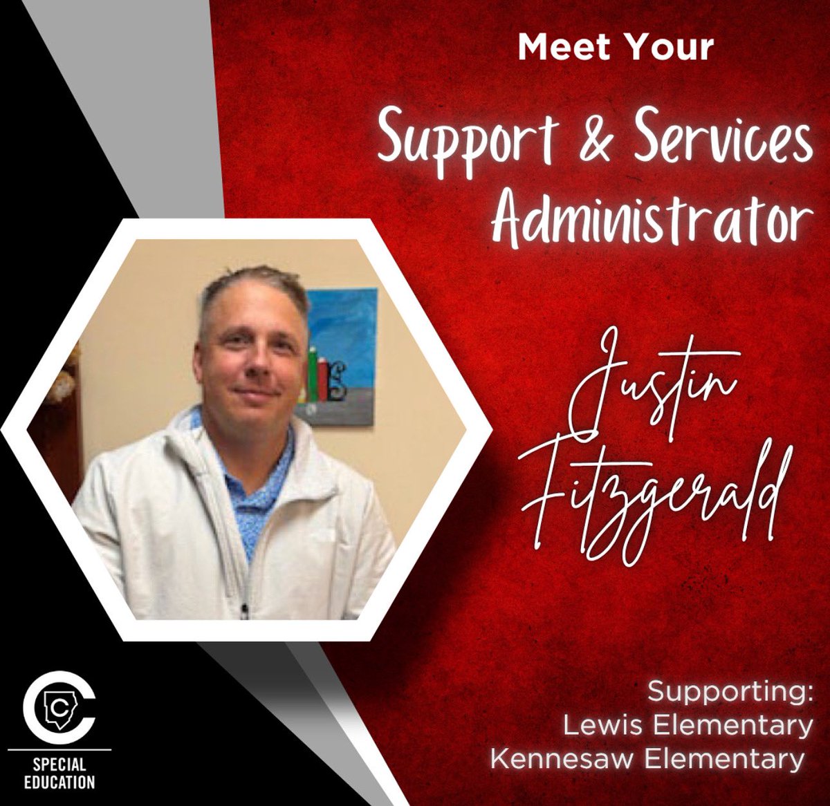 CCSD Special Education (@ccsdspecialed) on Twitter photo Say hello to Justin Fitzgerald, our newest SSA stepping in to support Kennesaw Elementary and Lewis Elementary!
Welcome to the team, Justin! We’re excited for what’s ahead. <a href="/KennesawElem/">Kennesaw Elementary</a> Say hello to Justin Fitzgerald, our newest SSA stepping in to support Kennesaw Elementary and Lewis Elementary!
Welcome to the team, Justin! We’re excited for what’s ahead. <a href="/KennesawElem/">Kennesaw Elementary</a>