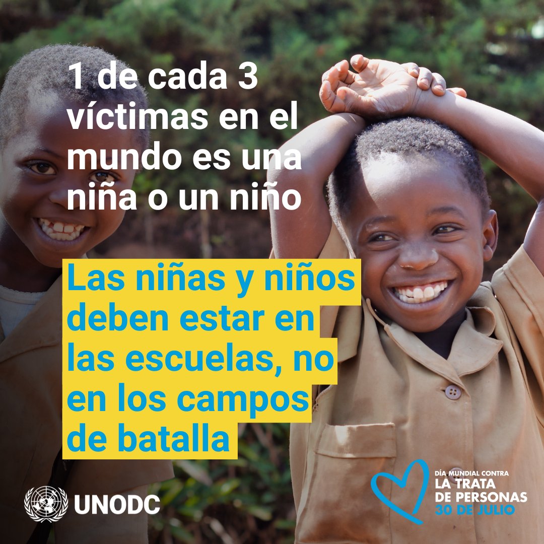 En conflictos armados, niñas y niños son forzados a unirse a grupos armados, sufren violencia y abuso, e incluso pierden la vida.

Es vital responsabilizar a los responsables y garantizar justicia para cada niña y niño.

#EndHumanTrafficking