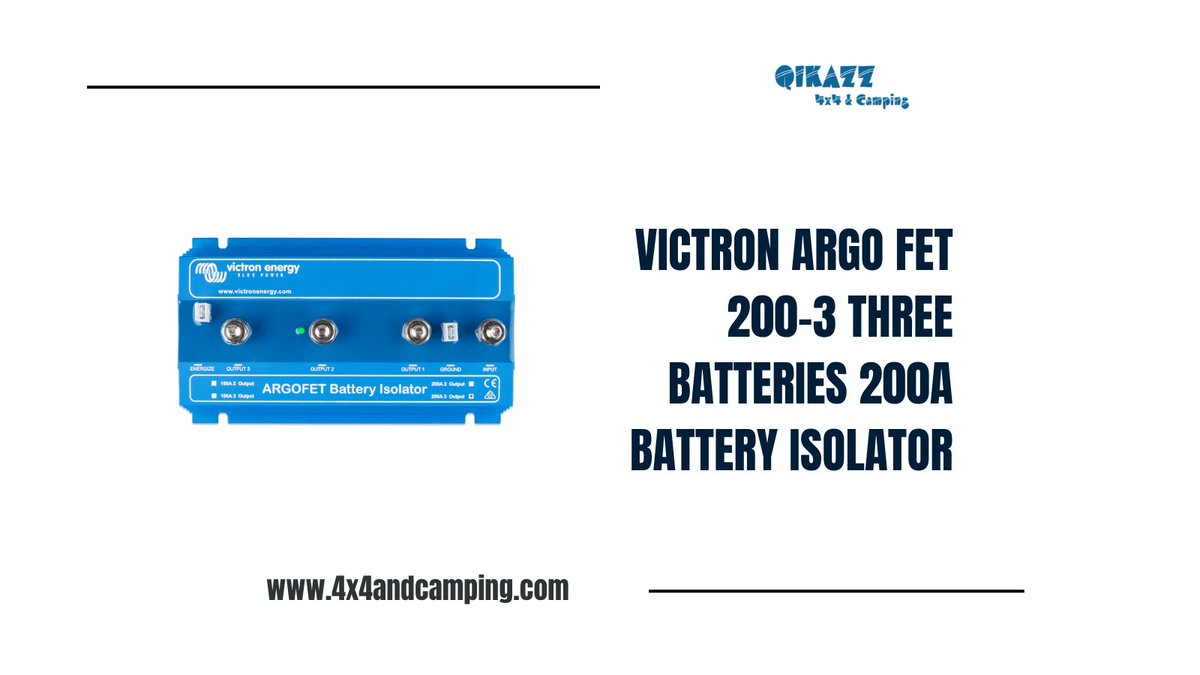 Qikazz4x4's tweet image. 🔋 Serious Battery Management Starts Here! 🔧

Now at Qikazz 4x4 &amp;amp; Camping – the Victron Argo FET 200-3 Battery Isolator 💪

📏 Pro Tip: Keep your cable runs short and thick for max performance!
4x4andcamping.com/products/victr…  

#Qikazz4x4 #VictronEnergy #DualBatterySystem