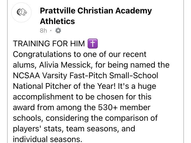 carleigh_mattox's tweet image. Enjoyed catching college commit Alivia Messick on @AUMWarhawksSB . Super accurate🔥can reach mid 60s fastball with great rise and change. It helps me get better behind the plate. Alivia was recently named NCSAA national pitcher of the year! Well-deserved and has a great career…
