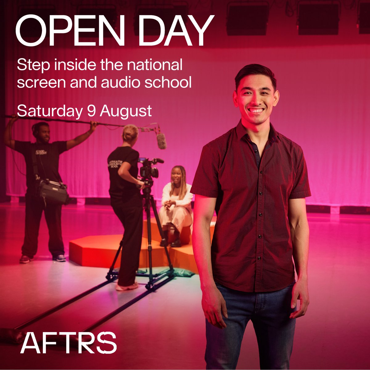 AACTA (@aacta) on Twitter photo Step inside <a href="/AFTRS/">Australian Film Television and Radio School</a> for its annual, access-all-areas Open Day on Saturday 9 August.
Dive into AFTRS courses, explore their state-of-the-art campus, meet passionate students and staff, and get tips for acing your application.
Register now: tinyurl.com/mr4yy9xf Step inside <a href="/AFTRS/">Australian Film Television and Radio School</a> for its annual, access-all-areas Open Day on Saturday 9 August.
Dive into AFTRS courses, explore their state-of-the-art campus, meet passionate students and staff, and get tips for acing your application.
Register now: tinyurl.com/mr4yy9xf