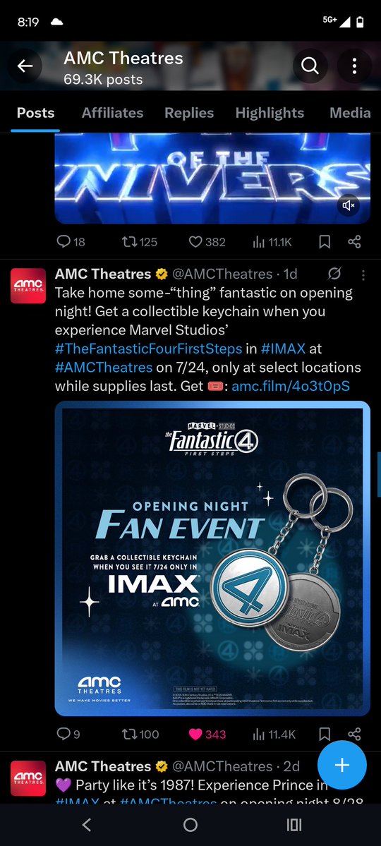 DustyTheApe's tweet image. Fan Event #20 this year #TheFantaticFourFirstSteps๐๐ฝ๐งโ๐. "thing" Collectable Keychainโ๏ธโ๐ฅ Sold-Out showing. Paid $20.00 A-List Excluded. Galcticus was sold out. Got H.E.R.B.I.E for $75.00, AMC exclusive bucket.๐ฆ๐ฟ๐๐๐๐ฟ๐ฆ #AMC @AMCTheatres @CEOAdam #IMAX #Dolby #FanEvent
