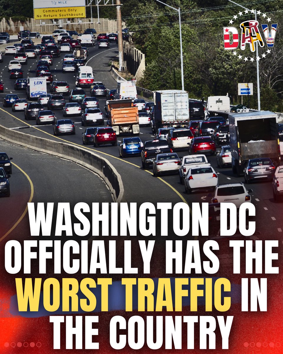 IT’S OFFICIAL: Washington DC has passed Los Angeles for the WORST TRAFFIC in the country. (Via: @chriscolganteam)
