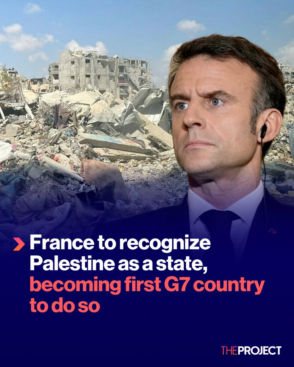 theprojecttv's tweet image. French President Emmanuel Macron announced on Thursday that France will officially recognise Palestine as a sovereign state.
The decision comes amid growing international concern over the humanitarian crisis, including widespread hunger, affecting people in Gaza.