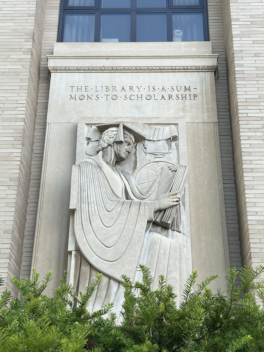 dajmeyer's tweet image. Facade of the 1938 Pattee Library @PennState, back when universities understood their purpose. Fred Lewis Pattee was the first Professor of American Literature.