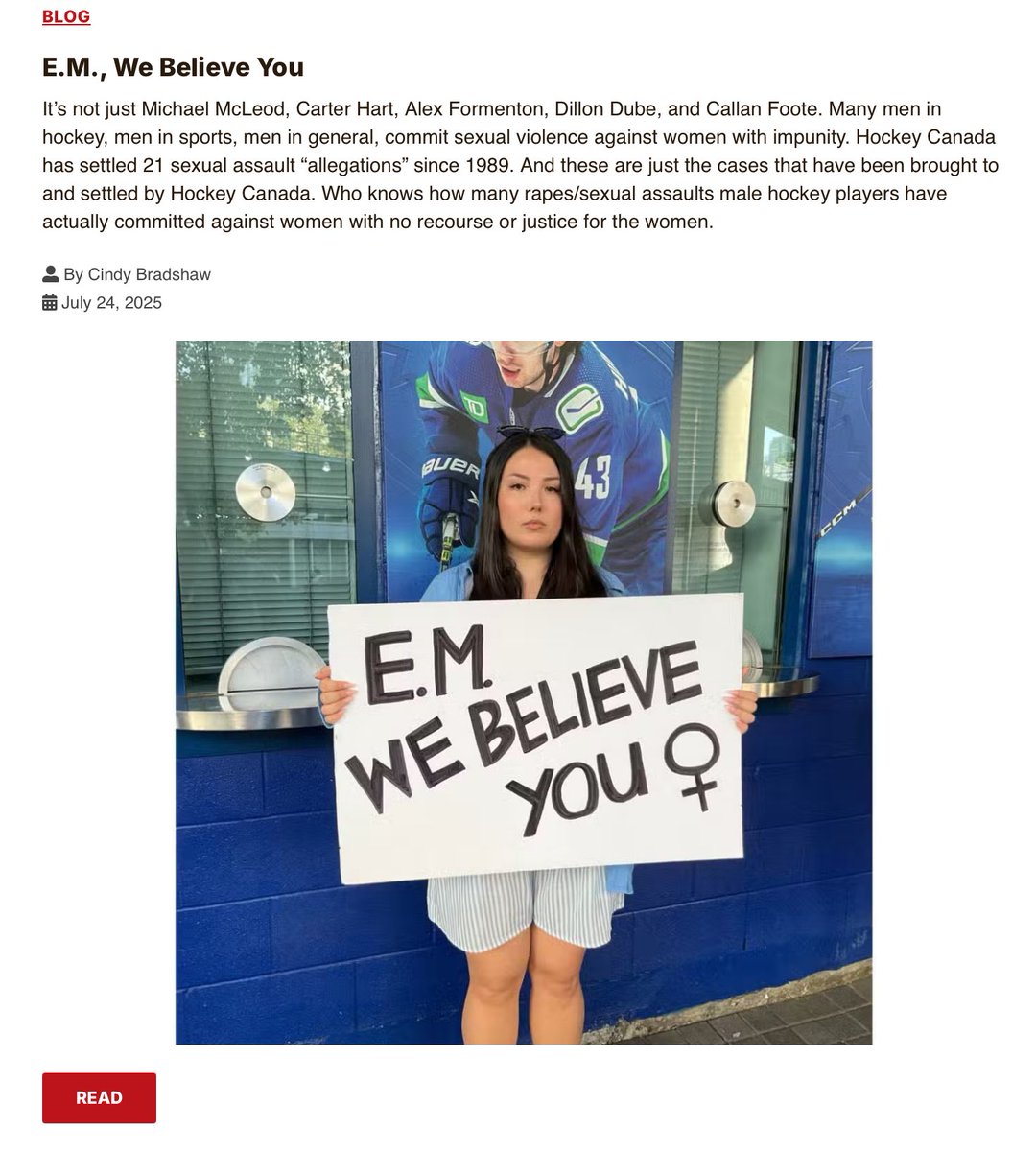 Read Cindy’s post here: rapereliefshelter.bc.ca/9695-2/
#hockeycanadatrial #noconsent #rape #webelievesurvivors #WeBelieveHER #sisterhood #solidarity