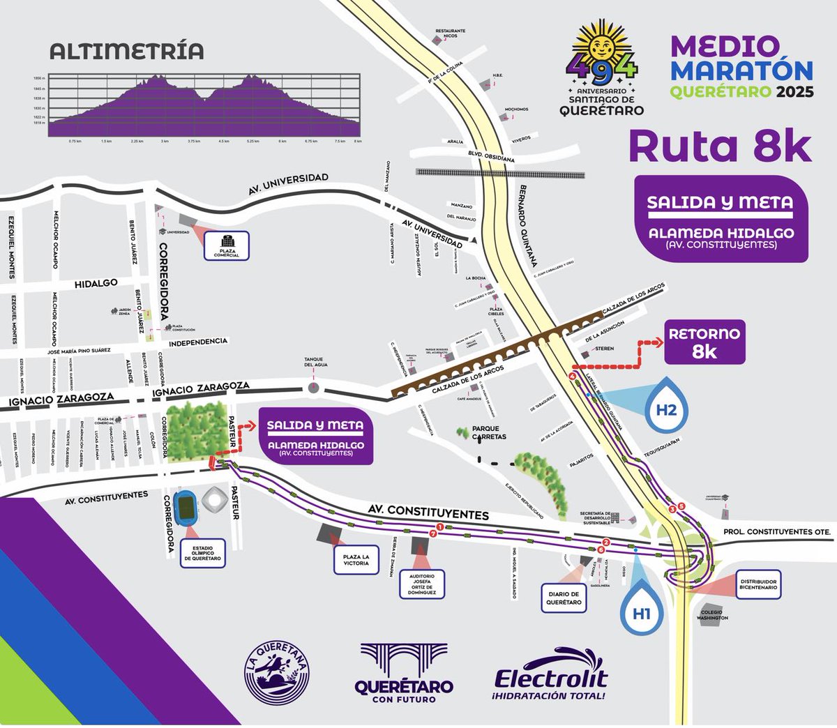 📣 ¡Atención! 👁️❗️ Habrá cierres viales 🛣️🚧 el próximo domingo 27 de julio 🗓️⏰por el #MedioMaratónQuerétaro2025👟🏃🏃‍♀️💨 para conmemorar el 4⃣9⃣4⃣ aniversario de Santiago de #Querétaro 🥳🎉 El cierre vial 👮🛑 iniciará el sábado 26 a partir de las 4:00 p.m. ⌚️ hasta el mediodía