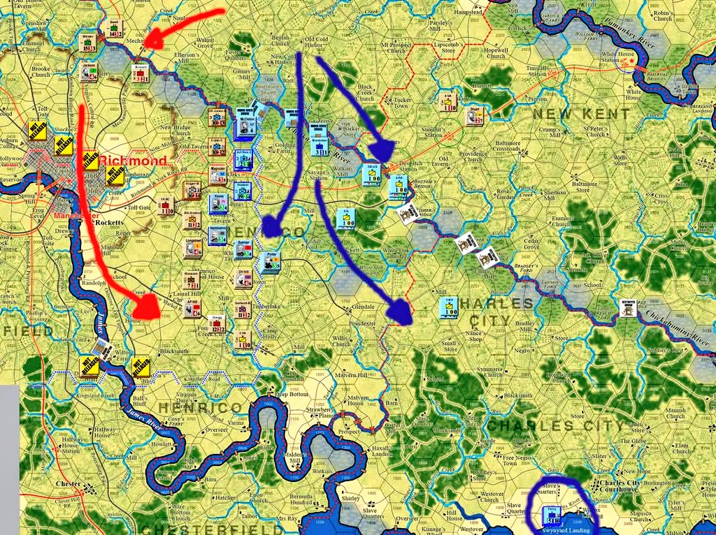 SanchoMateos's tweet image. Continuamos la Batalla de los sietes días en #OTRII y el cambio de Base Federal hace Pivotar el punto de interés al Sur...las posición frente a Richmond se hace insostenible para la Unión , me temo....😅😅 @MultiManPub #gcacw