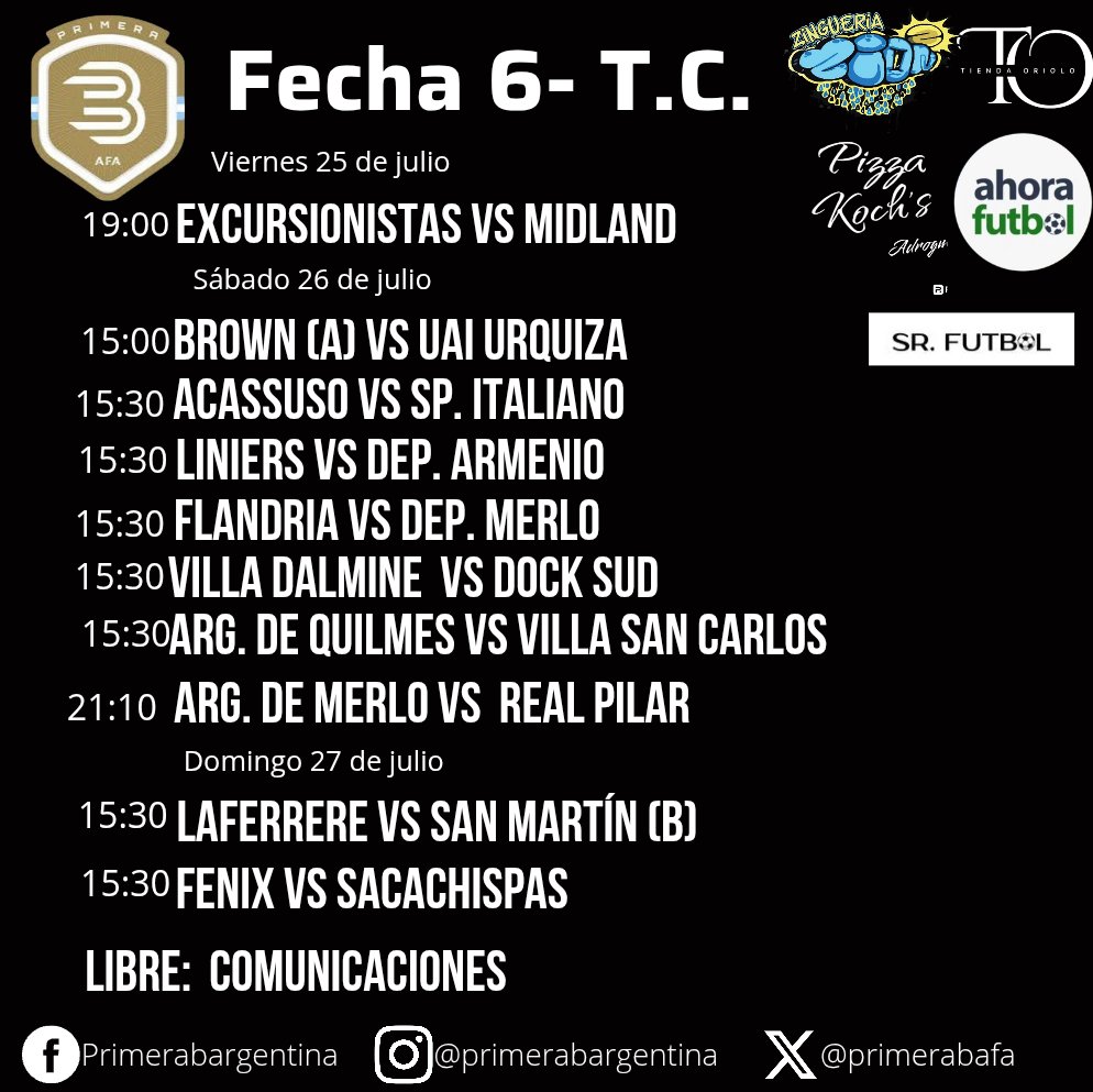 PrimeraBAFA's tweet image. FECHA 6 - TORNEO CLAUSURA
De esta manera se disputará la Sexta (6ta) fecha del #torneoclausura2025🏆 de la #primerabargentina (📷)
✍️ y DG: @bel_ramirez18
#primeradivisiónb #primerabentycsports⚽️ #primerabarg #primerabargentina #PrimeraB #primerabafa #primerabmetropolitana🇦🇷