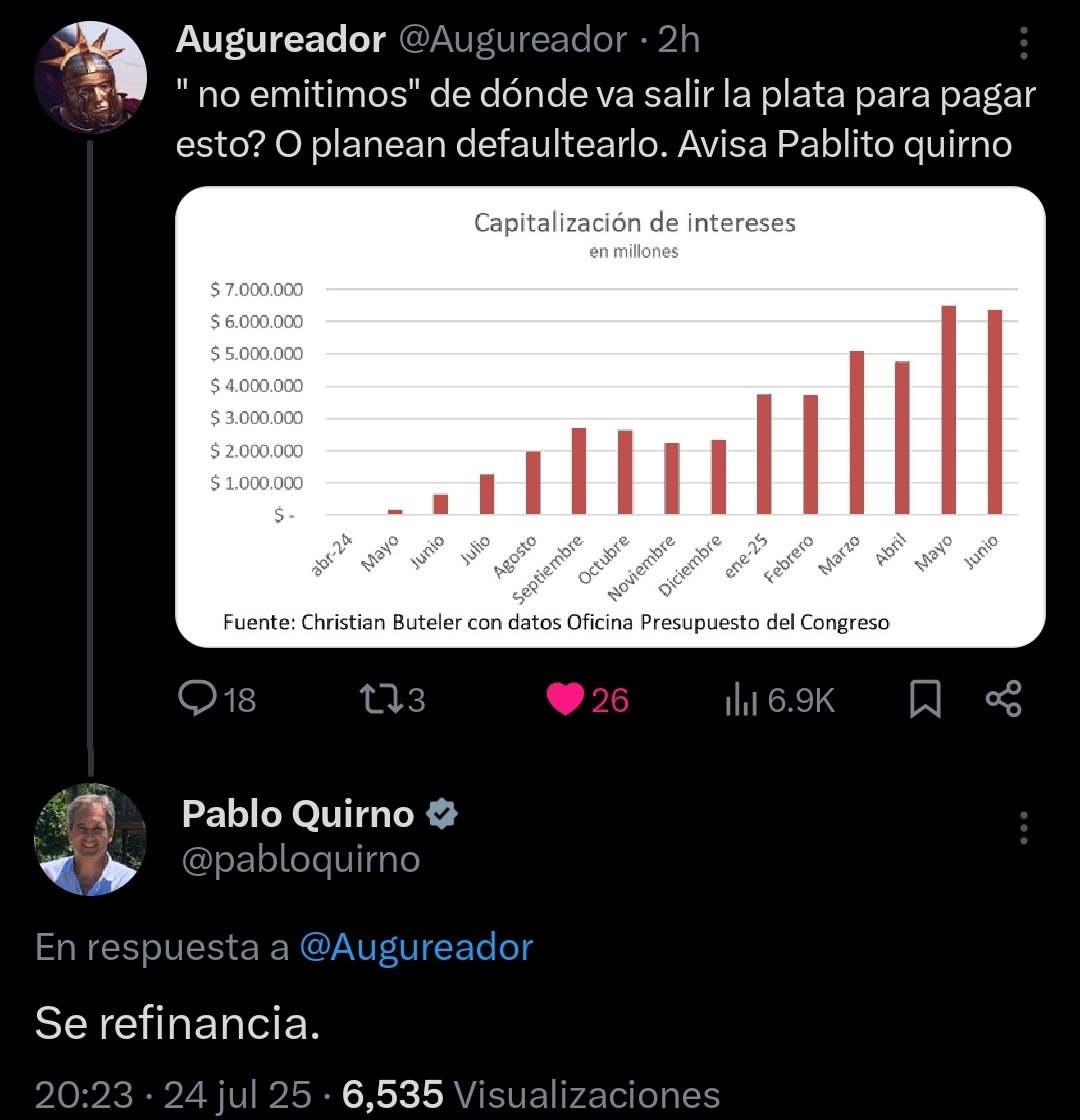 "PAGA DIOS"

El plan de Caputo es que pague el siguiente gobierno. Es exactamente lo que hizo con Macri.

Ya todos sabemos como termina...