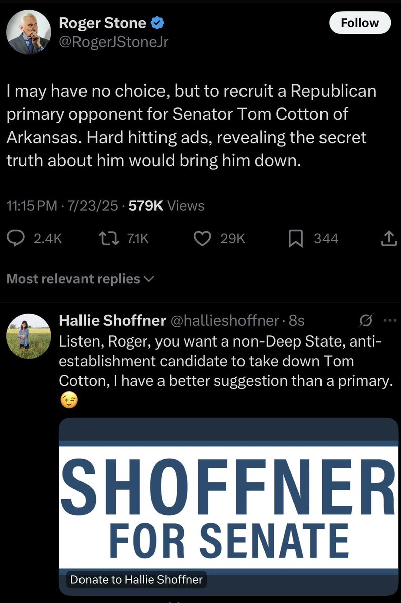 hallieshoffner's tweet image. Listen, Roger…

#hallieshoffner #tomcotton #USSenate #Arkansas