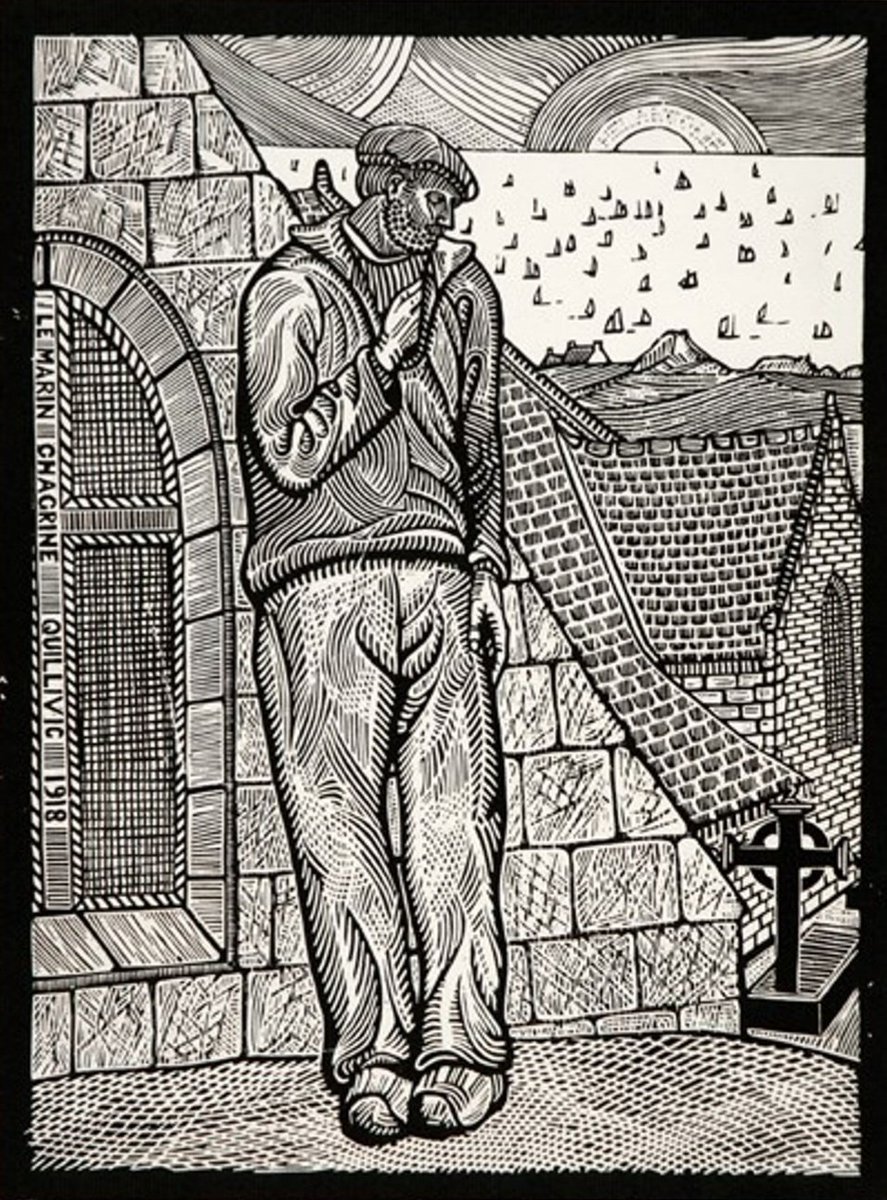 comtagain's tweet image. Le marin chagriné, René Quillivic, 1918.