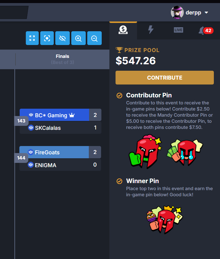 woderpp's tweet image. Matcherino win @LokoBS1 @JubileuBs69