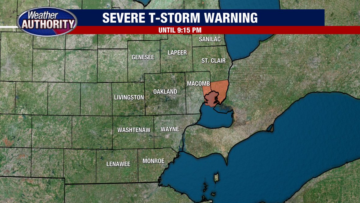 SEVERE T-STORM WARNING for parts of Macomb and St. Clair Counties until 9:15 PM.  Watch out for gusty winds and heavy rainfall.  STAY INDOORS!!!!!