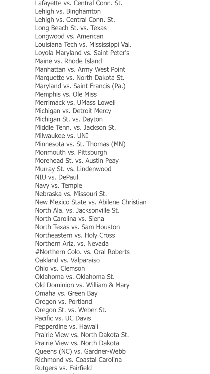 chris_awk's tweet image. 2025 NCAA WoSo Opening Weekend Schedule for Sunday, August 17
Just dotting the i's and crossing the t's and the schedule at this point. Only four missing out of 350.