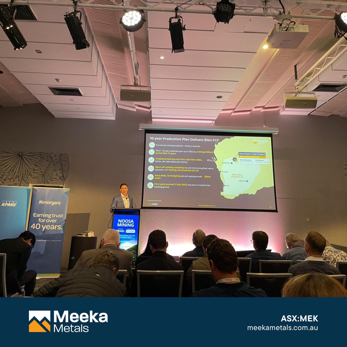 Meeka Metals Limited (@meekametals) on Twitter photo Tim Davidson, MD & CEO of $MEK.AX, presented at <a href="/NoosaMining/">NoosaMining</a> Investor Conference yesterday, outlining #MEK’s transition to production at the Murchison #Gold Project.
View presentation: loom.ly/dn9GsY8
#MeekaMetals #MEK #ASX #GoldMining #NoosaMining Tim Davidson, MD & CEO of $MEK.AX, presented at <a href="/NoosaMining/">NoosaMining</a> Investor Conference yesterday, outlining #MEK’s transition to production at the Murchison #Gold Project.
View presentation: loom.ly/dn9GsY8
#MeekaMetals #MEK #ASX #GoldMining #NoosaMining