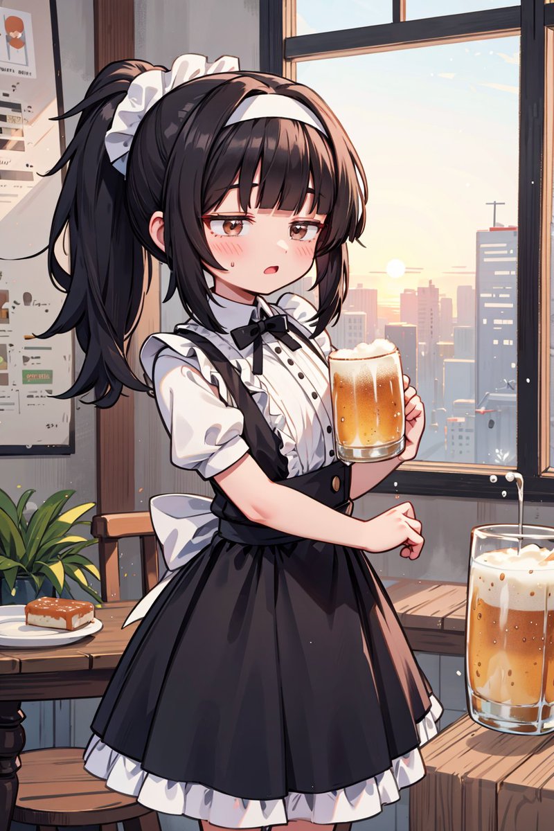 AdvanceNext1878's tweet image. 焼肉の匂い対策で、風の通りを考慮して窓を開けてるから、エアコン切ってても暑くてビールうめ~…ってポンコツが言ってます
皆様はエアコンやスポットクーラーで熱中症対策してくださいね!
#AIイラスト #ジト目同盟